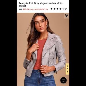 Ready to Roll Gray Vegan Leather Moro Jacket.